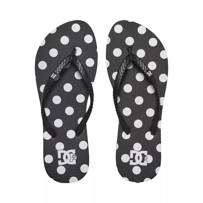 DC Women's Spray Graffik Flip Flops Black/White Print 303363-BWP