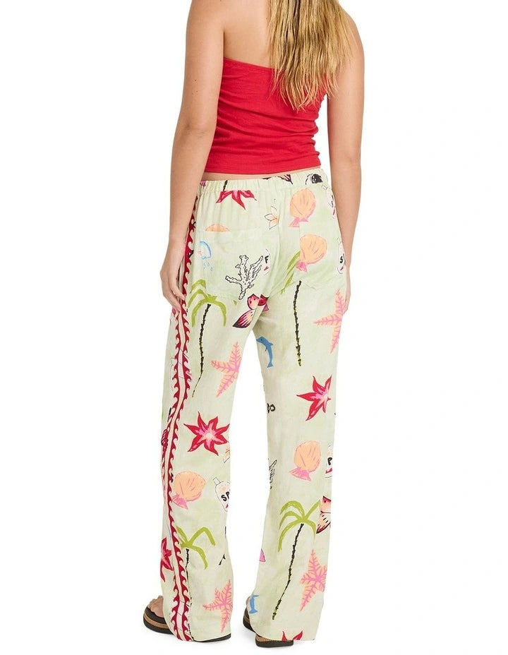 Load image into Gallery viewer, Billabong Women's Lottie Hall Woven Elastic Waist Pants Sunny Lime 24B121608-SLM
