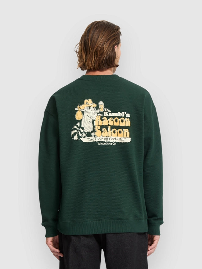 Load image into Gallery viewer, Volcom Men&#39;s Racoon Crew Sweatshirt Scarab A4632508_SCB

