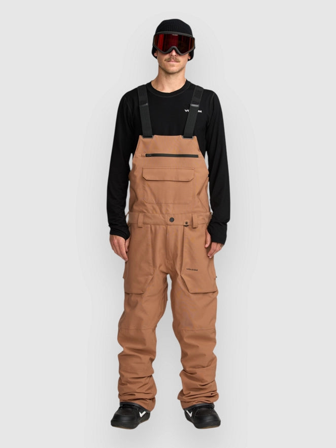 Load image into Gallery viewer, Volcom Men&#39;s Roan Bib Overall Snow Pants Terra Brown G1352608-TBR
