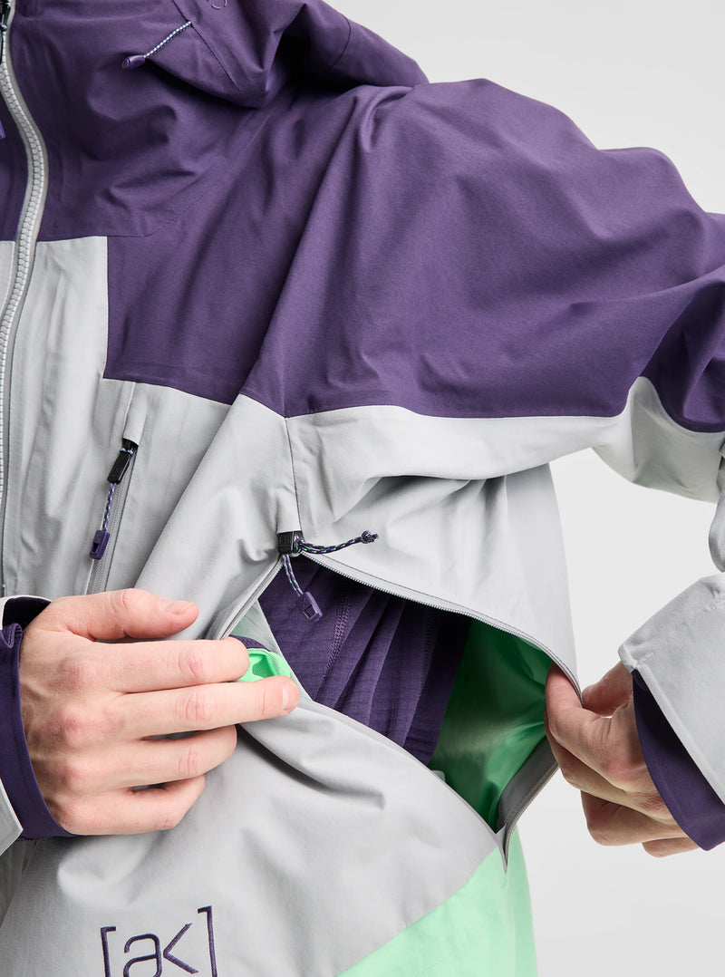 Load image into Gallery viewer, Burton Men's [ak] Swash Synthetic Insulated GORE-TEX 2L Snow Jacket Nightshade Purple/Apparition Gray/Green Voltage 3075710E4RRG0
