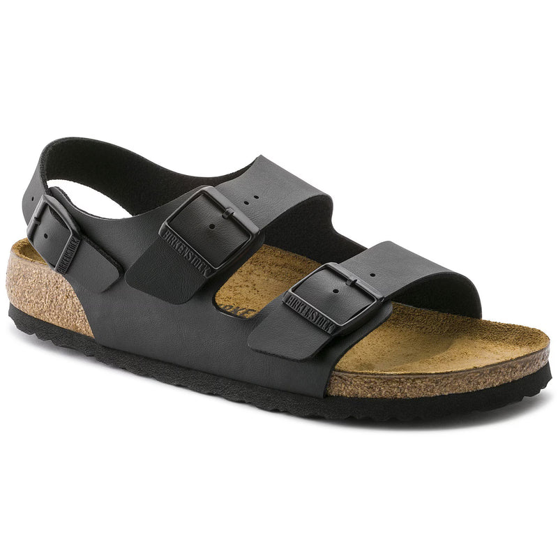Load image into Gallery viewer, Birkenstock Men&#39;s Milano BS Narrow Fit Sandals Black 0034793
