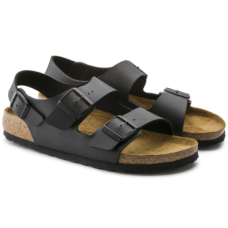 Load image into Gallery viewer, Birkenstock Men&#39;s Milano BS Narrow Fit Sandals Black 0034793
