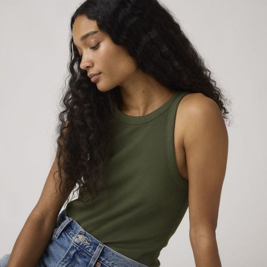 Levi's Women's Essential Racer Tank Top Green A33810034