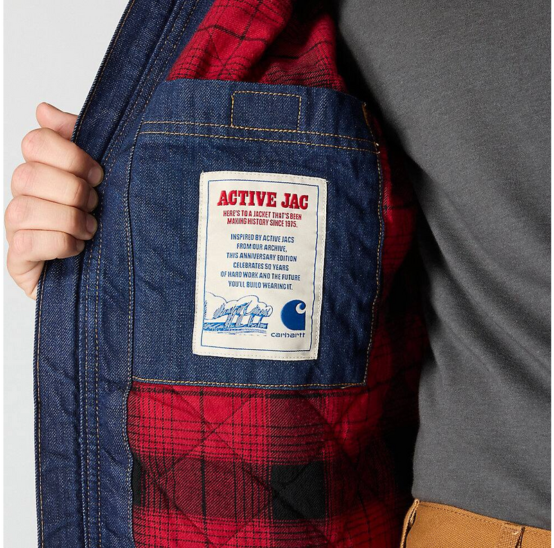 Load image into Gallery viewer, Carhartt Men's Loose Fit Denim Active Jacket 2 Warmer Rating 106976-HR4
