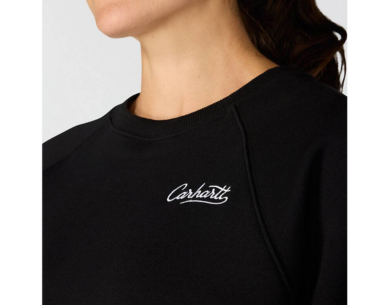 Load image into Gallery viewer, Carhartt Women's Sawyer Crewneck Sweatshirt Black 107415-BLK
