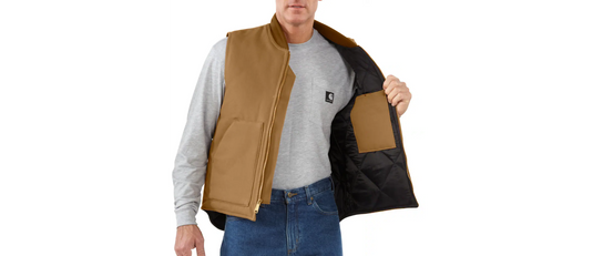 Carhartt Men's Iconic V01 Firm Duck Vest Brown 106676-BRN