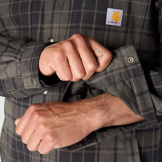 Carhartt Men's Hubbard Plaid Shirt Jacket Navy/Shadow 107017-HY8