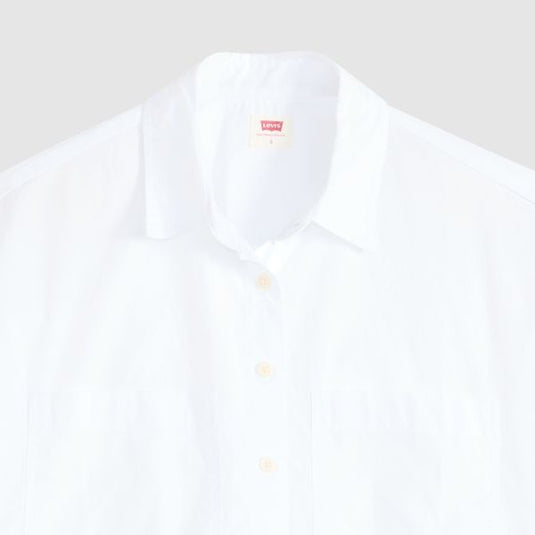 Levi's Women's Harlie Short Sleeve Cropped Shirt White 003QI0001