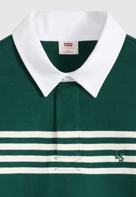 Levi's Men's Union Rugby Shirt Amos Stripe Ponderosa Pine A48450038