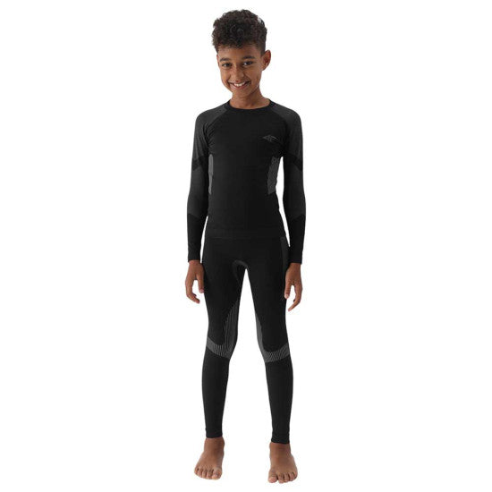 Load image into Gallery viewer, 4F Kid's Seamless Ski Underwear Set Black 4FJWAW24USEAM149-20S
