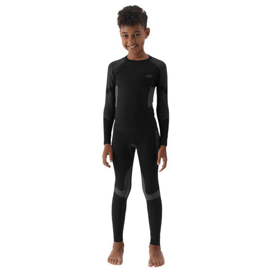4F Kid's Seamless Ski Underwear Set Black 4FJWAW24USEAM149-20S