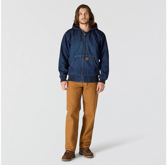 Carhartt Men's Loose Fit Denim Active Jacket 2 Warmer Rating 106976-HR4