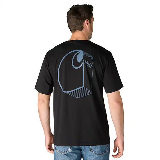 Carhartt Men's Irvine Relaxed 3D Logo T-Shirt Black 107319-N04