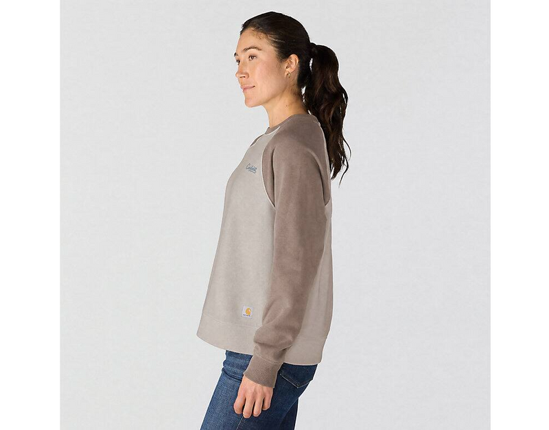 Load image into Gallery viewer, Carhartt Women's Sawyer Crewneck Sweatshirt Gray Dunes Heather 107415-EE3
