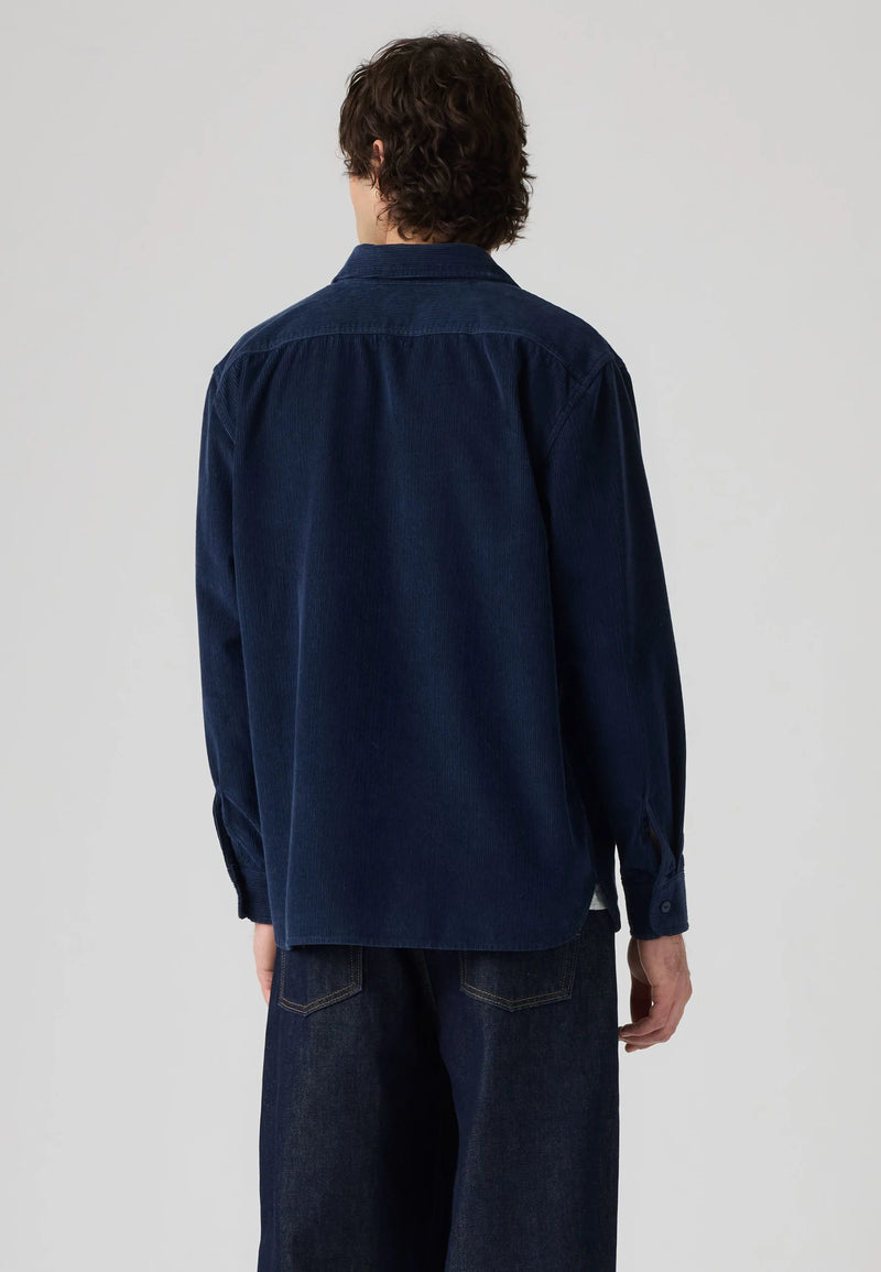 Load image into Gallery viewer, Levi's Men's Classic Relaxed Corduroy Worker Shirt Navy Blazer 195870419
