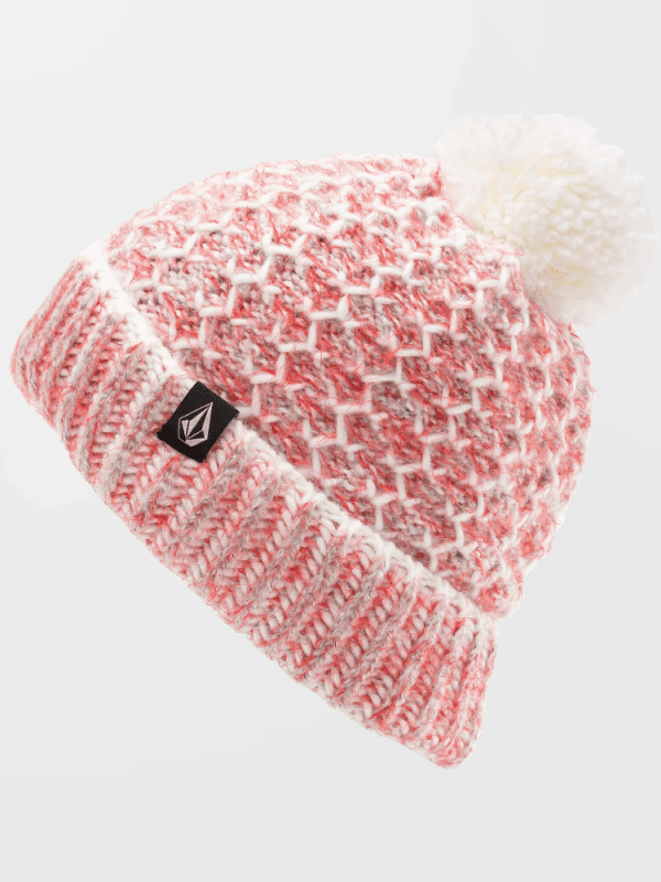 Load image into Gallery viewer, Volcom Women's Frosty Top Beanie Bright Cherry K5852652-B0C

