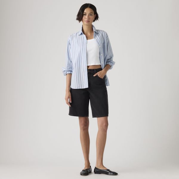 Load image into Gallery viewer, Levi's Women's Baggy Dad Jorts Denim Shorts Black 000MJ0009
