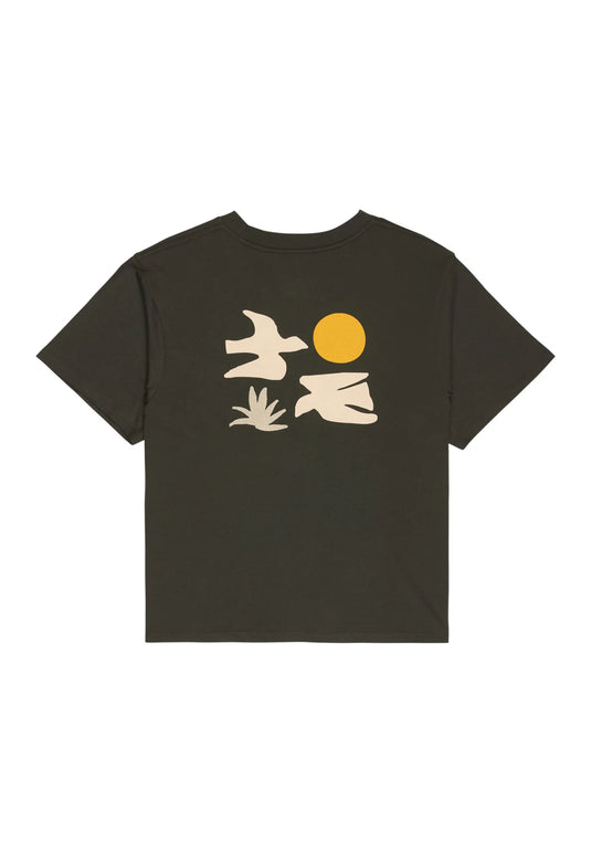 RVCA Women's Coastal Flight T-shirt Pirate Black EVJZT00176-PTK