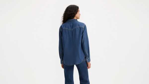 Load image into Gallery viewer, Levi's Women's Teodora Western Shirt Blue A72440007
