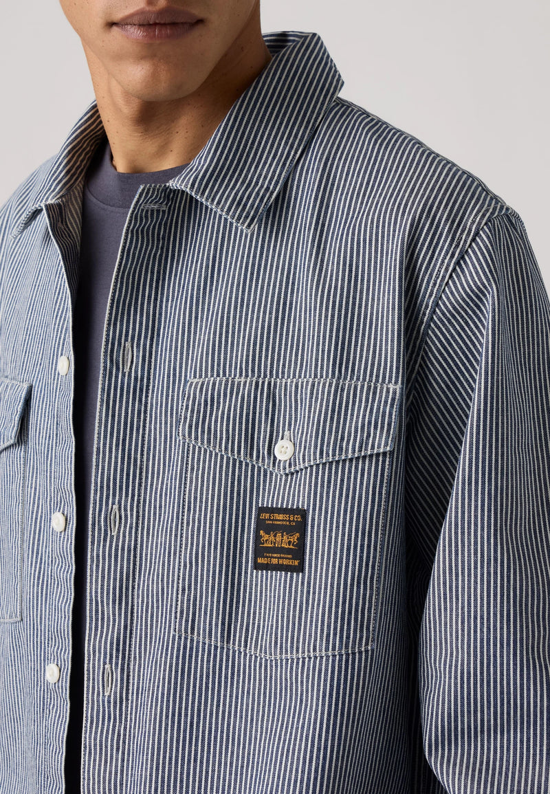 Load image into Gallery viewer, Levi's Men's Long-Sleeve Worker Shirt Dark Wash 003O20011
