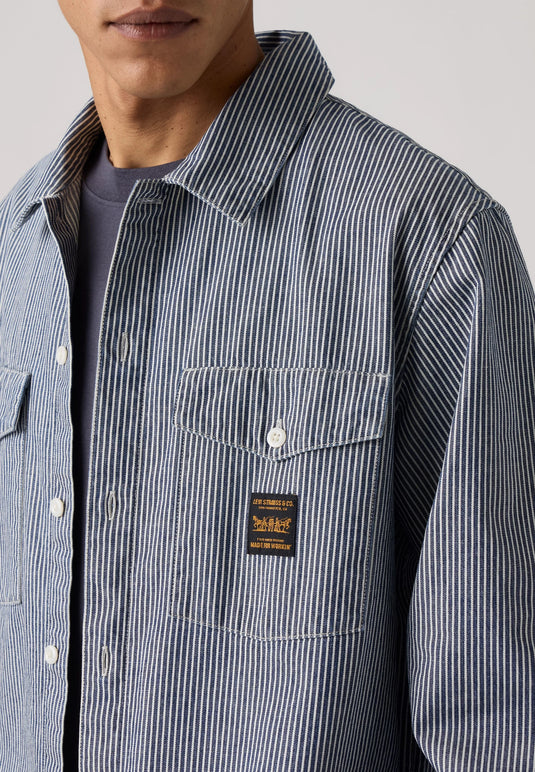 Levi's Men's Long-Sleeve Worker Shirt Dark Wash 003O20011