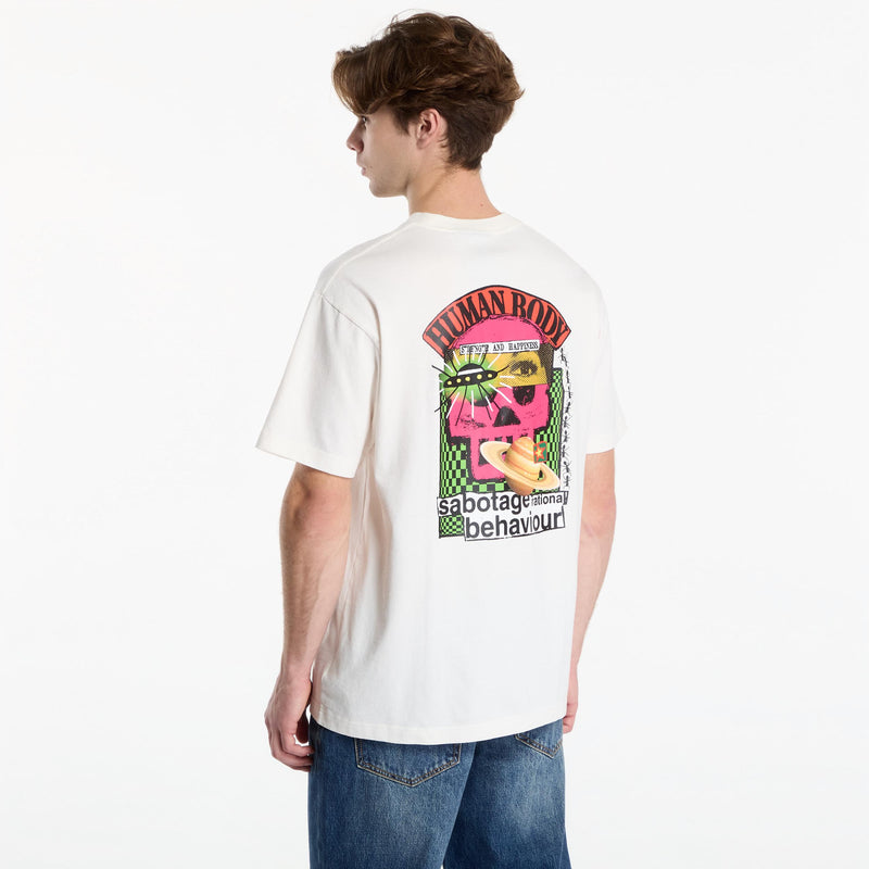 Load image into Gallery viewer, Vans Men's Checkered Board Behaviour T-Shirt Egret VN000U5SC9F
