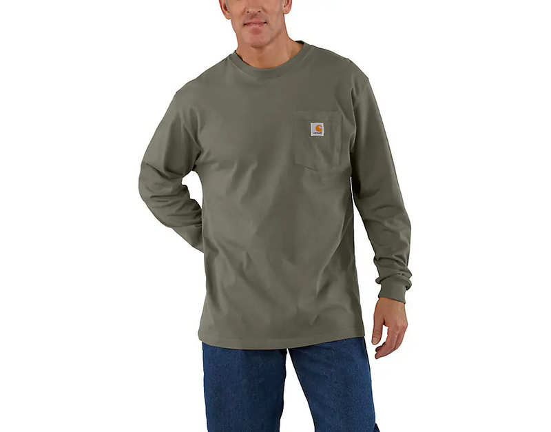 Load image into Gallery viewer, Carhartt Men's Dearborn Loose Long Sleeve T-shirt Dusty Olive K126-DOV
