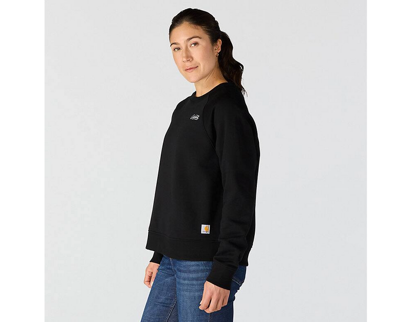 Load image into Gallery viewer, Carhartt Women's Sawyer Crewneck Sweatshirt Black 107415-BLK
