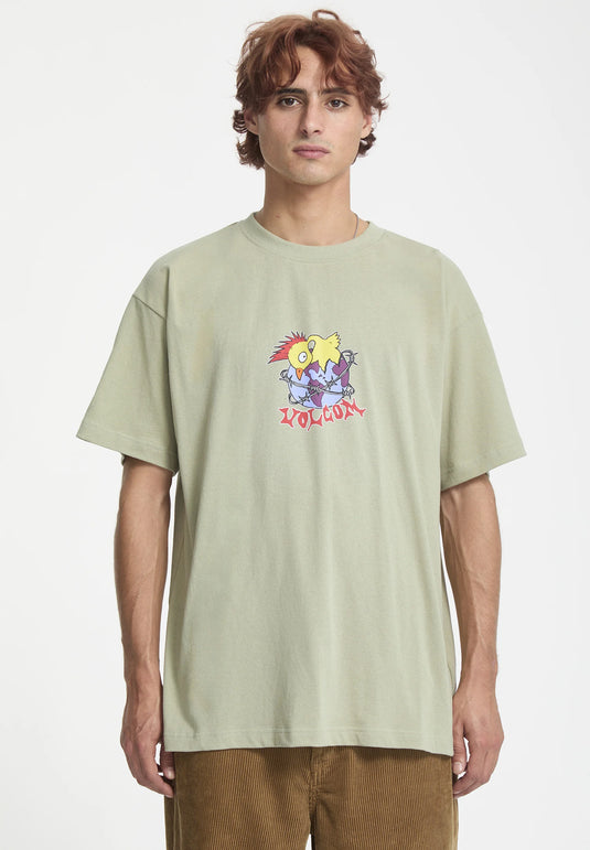 Volcom Men's New Born T-Shirt Green Tea A4332552-GRT