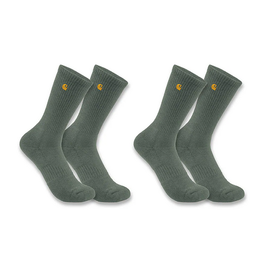 Carhartt Men's Force Midweight Crew Sock 2-Pack Green Olive SC2252M-GRO