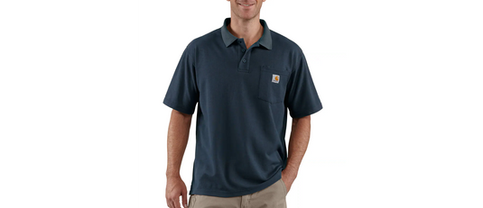Carhartt Men's Loose Fit Midweight Pocket Polo T-Shirt Navy 106685-NVY