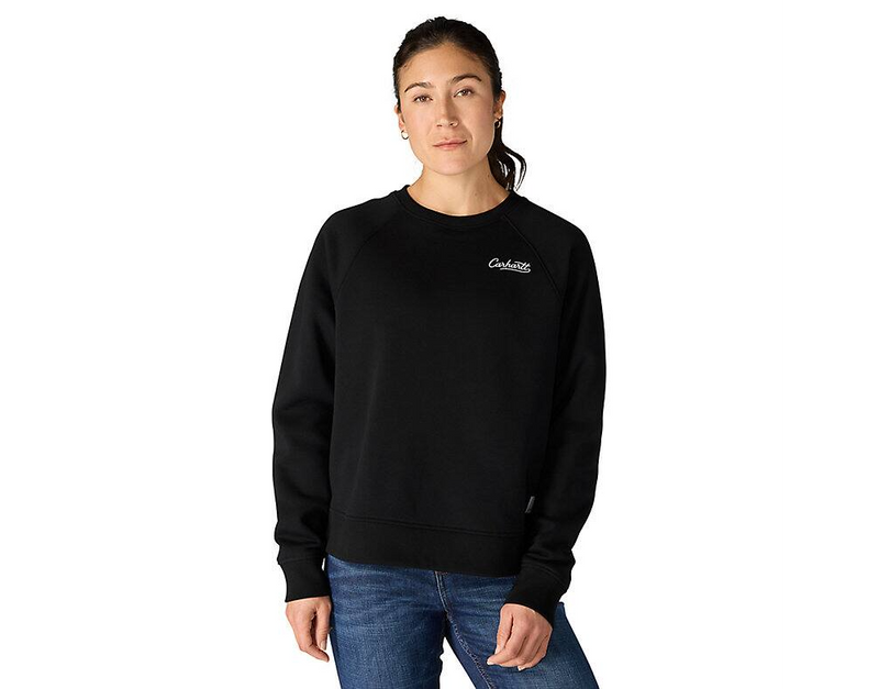 Load image into Gallery viewer, Carhartt Women's Sawyer Crewneck Sweatshirt Black 107415-BLK
