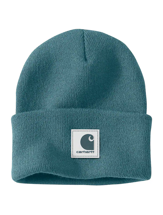 Carhartt Unisex Rubber Patch Watch Cap Beanie Harbor Teal 106920-HV2