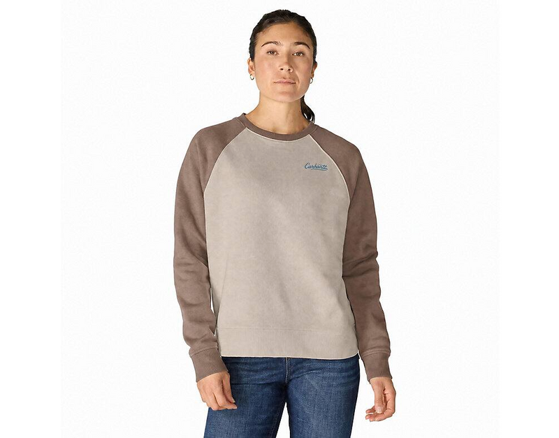 Load image into Gallery viewer, Carhartt Women's Sawyer Crewneck Sweatshirt Gray Dunes Heather 107415-EE3
