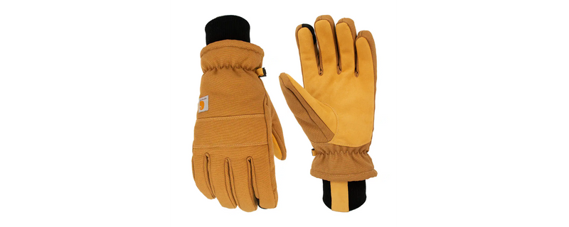 Load image into Gallery viewer, Carhartt Women's Insulated Duck/Synthetic Leather Knit Cuff Gloves Brown GL0781W-BROWN
