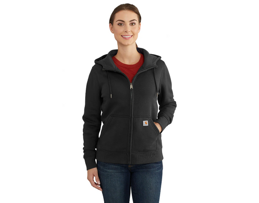 Carhartt Women's Relaxed Midweight Full-Zip Sweatshirt Black 102788-001