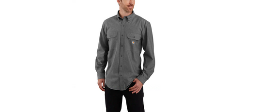 Carhartt Men's Fort Loose Long Sleeve Shirt Black Chambray 104368-N74
