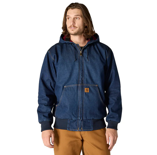 Carhartt Men's Loose Fit Denim Active Jacket 2 Warmer Rating 106976-HR4