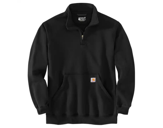 Carhartt Men's Loose Fit Midweight Quarter-Zip Mock-Neck Sweatshirt Black 105294-BLK