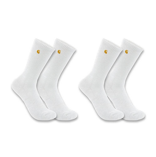 Carhartt Men's Force Midweight Crew Sock 2-Pack White SC2252M-WHT