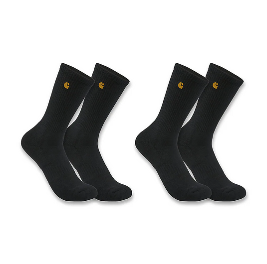 Carhartt Men's Force Midweight Crew Sock 2-Pack Black SC2252M-BLK