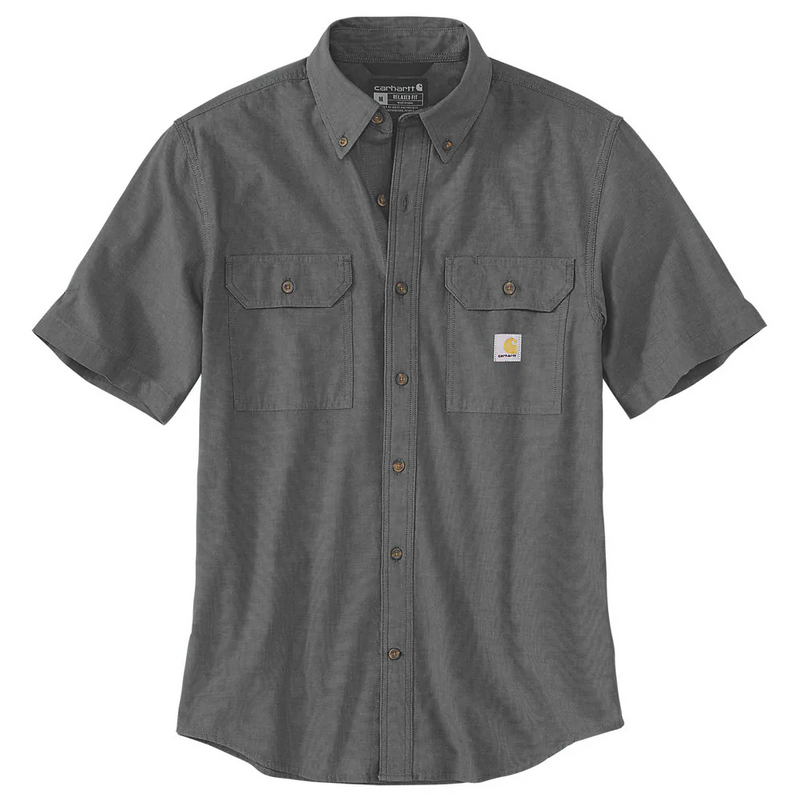 Load image into Gallery viewer, Carhartt Men's Fort Loose Short Sleeve Shirt Black Chambray 104369-BKC
