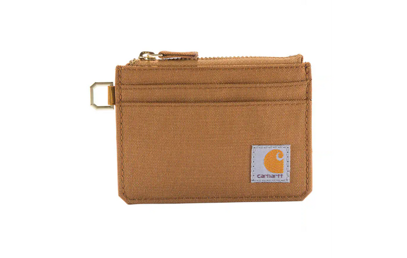 Load image into Gallery viewer, Carhartt Unisex Nylon Duck Zip Card Keeper Wallet Brown 801977-211
