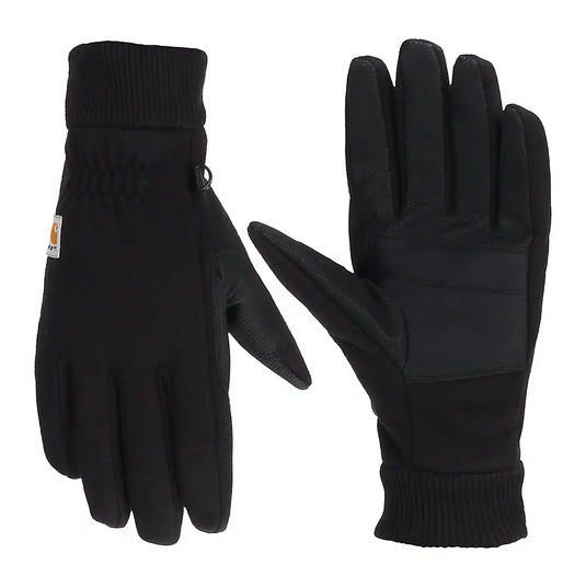 Carhartt Men's Wind Fighter Thermal-Lined Fleece Touch-Sensitive Knit Cuff Glove Black A622-BLK