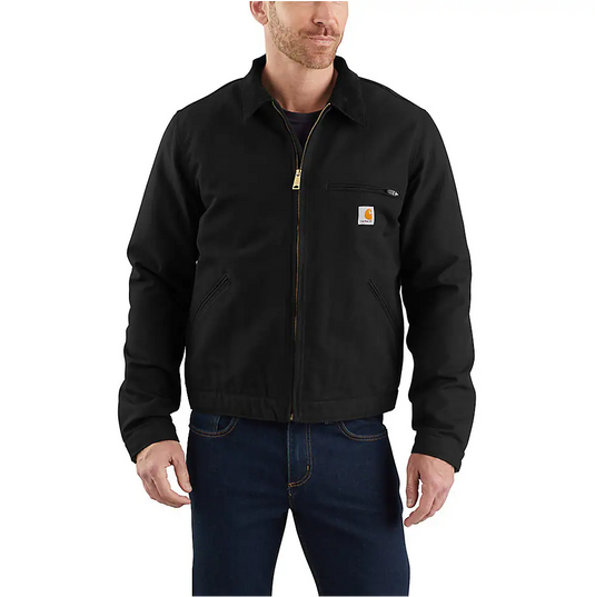Carhartt Men's Iconic J01 Duck Detroit Jacket Black 103828-BLK