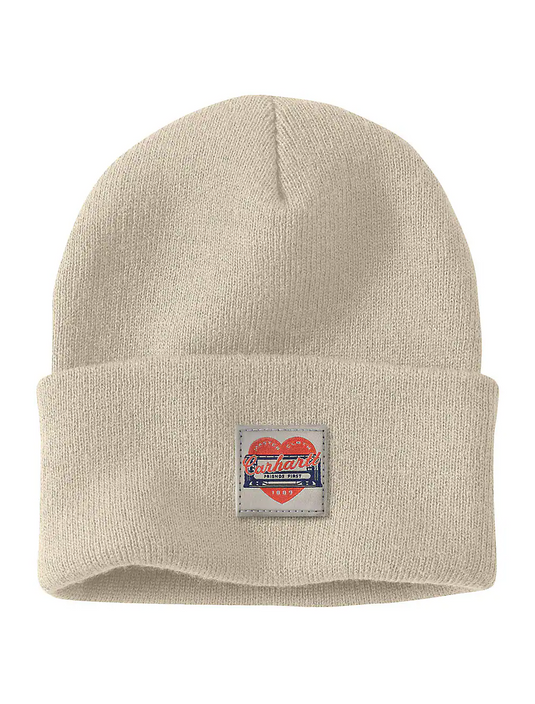 Carhartt Unisex Heart Patch Cap Beanie Oat Milk 107409-A16