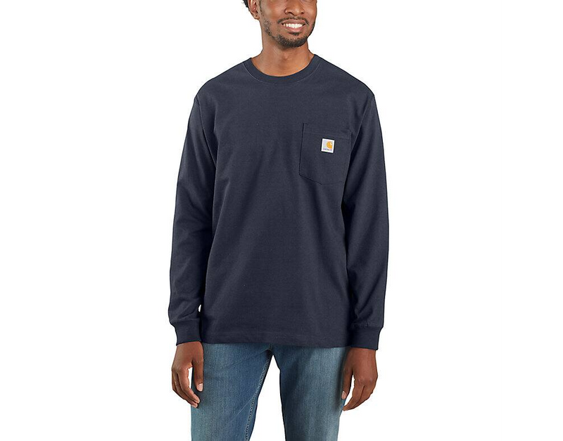 Load image into Gallery viewer, Carhartt Men's Loose Fit Heavyweight Long-Sleeve Pocket T-shirt Navy K126-NVY
