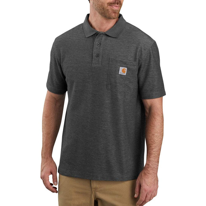 Carhartt Men's Loose Fit Short-Sleeve Pocket Polo T-Shirt Carbon Heather 106685-CRH