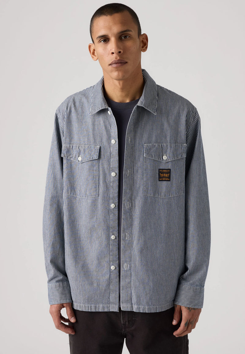 Load image into Gallery viewer, Levi's Men's Long-Sleeve Worker Shirt Dark Wash 003O20011

